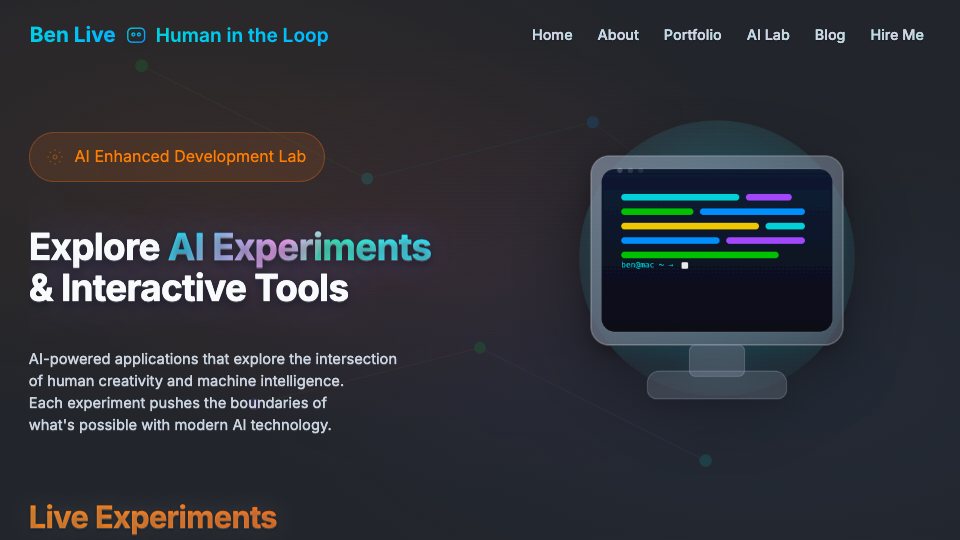 The AI Lab hub with all four apps live.