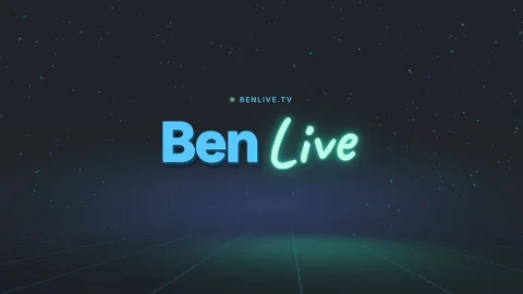 The launch reel’s opening frame: “Ben” in extruded block lettering beside “Live” in mint neon script.