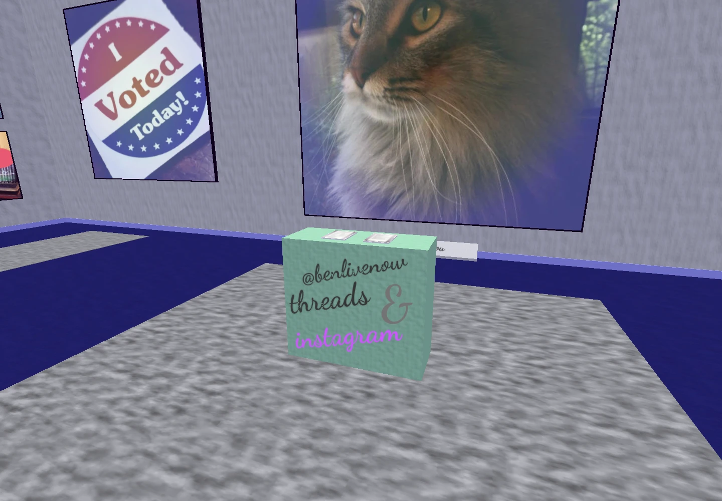 Original social podium with platform names written as text.